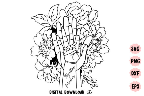Floral Mom and Baby SVG for Crafts and Graphics
