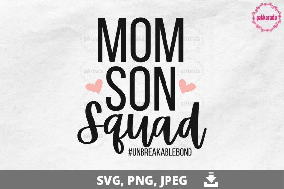 Mom Son Squad SVG: Graphics for Crafts