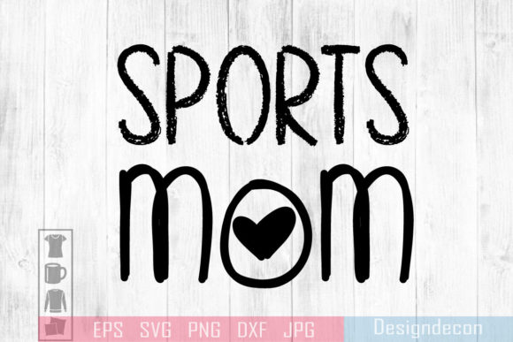 Sports Mom Brush Inscription SVG: Graphics for Crafts